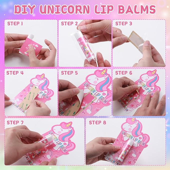 24 Sets Unicorn Party Favors Lip
