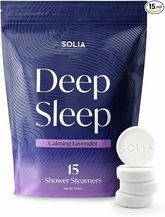 Solia Lavender Shower Steamers Aromatherapy 15-Pack - Patent-Pending Calm Shower Steamers Lavender Bombs, Relaxing Steam Tablets, Selfcare Gifts for Women, Relaxing Bath Gifts