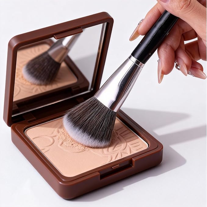 GUOXIAONIU Angled Blush Brush, Bronzer Brush, Contour Brushes For Makeup, Foundation Brush, Angled Makeup Brush, Soft Dense Bristles Vegan & Cruelty-Free, Ideal For Liquid Cream And Powder Cosmetics