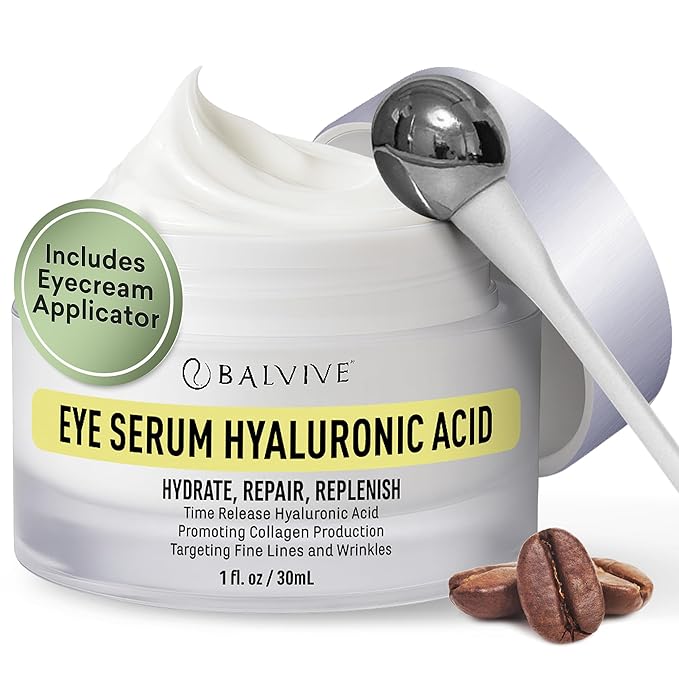 BALVIVE Caffeine Under Eye Cream for Dark Circles, Puffiness, Wrinkles, Bags Under Eye & Fine Lines with Retinol & Multi-Peptides - Brightening, Hydrating & Revitalizing for Women & Men, 30ml