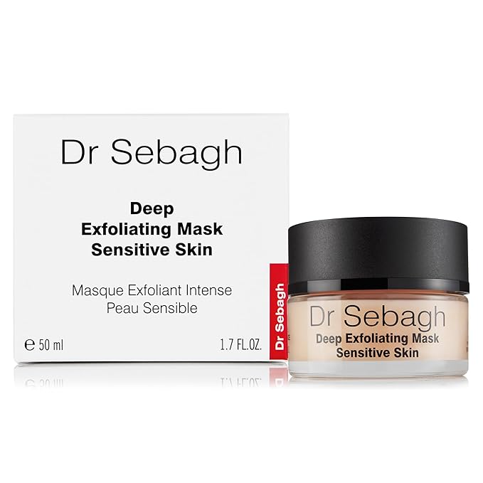 Dr Sebagh Deep Exfoliating Mask (1.7 fl oz) - Gentle Exfoliating for Sensitive Skin - Lactic Acid Detox Face & Pore Cleansing - Anti-Aging Skin Mask for Radiance & Renewal