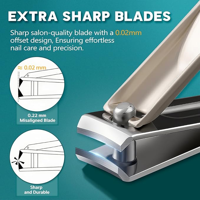 Pro 5-in-1 Nail Clippers Set for Men & Women. Ultra Sharp Stainless Steel Manicure Kit w/Angled Trimmer in Luxury Leather Case. Travel & Home Use