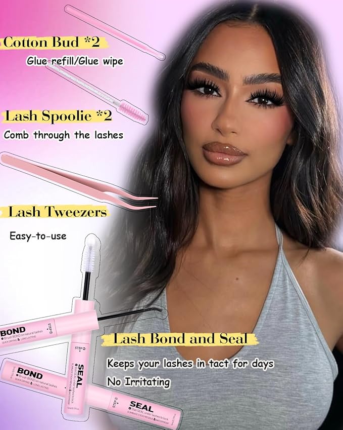 CORUSCATE Lash Clusters Kit 464pcs Wispy Lash Clusters with Spikes 60D+80D+100D+120D Eyelash Clusters Kit Thick Cluster Eyelash Extensions Mega Individual Lashes Spike Mink Lash Bond and Seal Glue