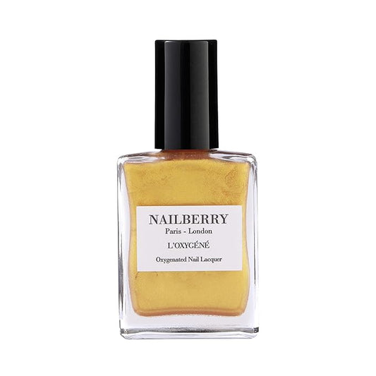Nailberry L'Oxygéné Oxygenated Nail Lacquer | Golden Hour | Yellow-Gold Opaque Nail Polish | UV Protected Long-Wear Nail Polish | 12-Free | Vegan | Certified Halal | Cruelty & Gluten Free | 15 ml