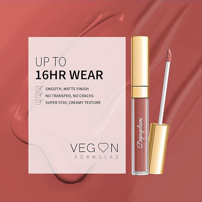 Depuplum Red Lipstick Matte for Women Color Stay Long Lasting Lipstick Smudgeproof Liquid Lipsticks Cruelty Free Lip Color, Rose Heart