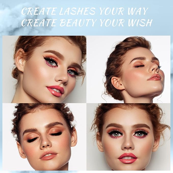 Lash Clusters 84 Pcs Cluster Lashes Natural Look DIY Lash Extension Lashes that Look Like Extensions Wispy Lashes Eyelash Clusters Thin Band & Soft (Cloudy,D-8-16mix)