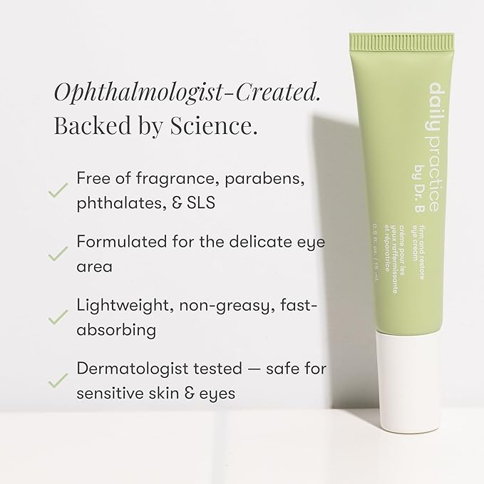 Dr. B Eye Care Bundle Brighten Hydrate & Firm Hydrogel Under Eye Patches + Anti Aging Eye Cream with Peptides & Hyaluronic Acid for Dark Circles Puffiness Fine Lines Ophthalmologist Created