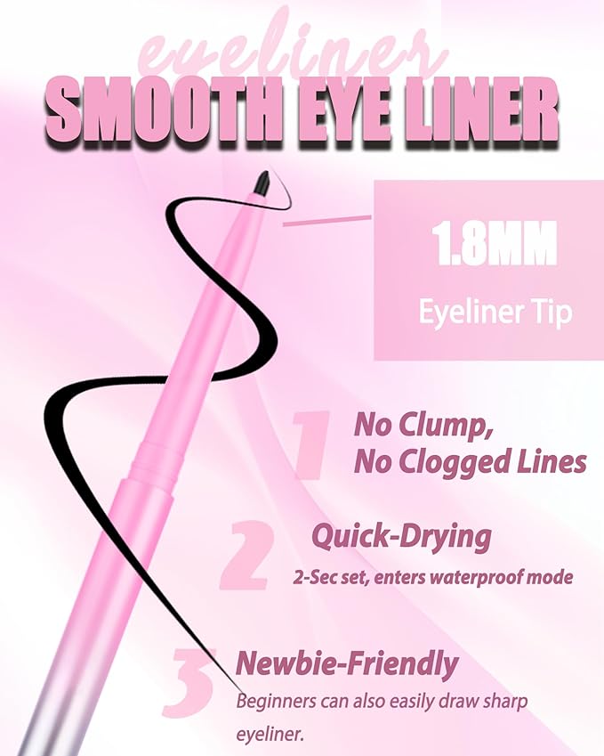 Brown Gel Eyeliner Pencil for Older Women, Waterproof & Smudge Proof Eyeliner with Sharpener & Brush, Retractable Matte Cream Gel Eye Liner Pencil Facial Makeup Gift for Mature Women, Girls 03 Brown