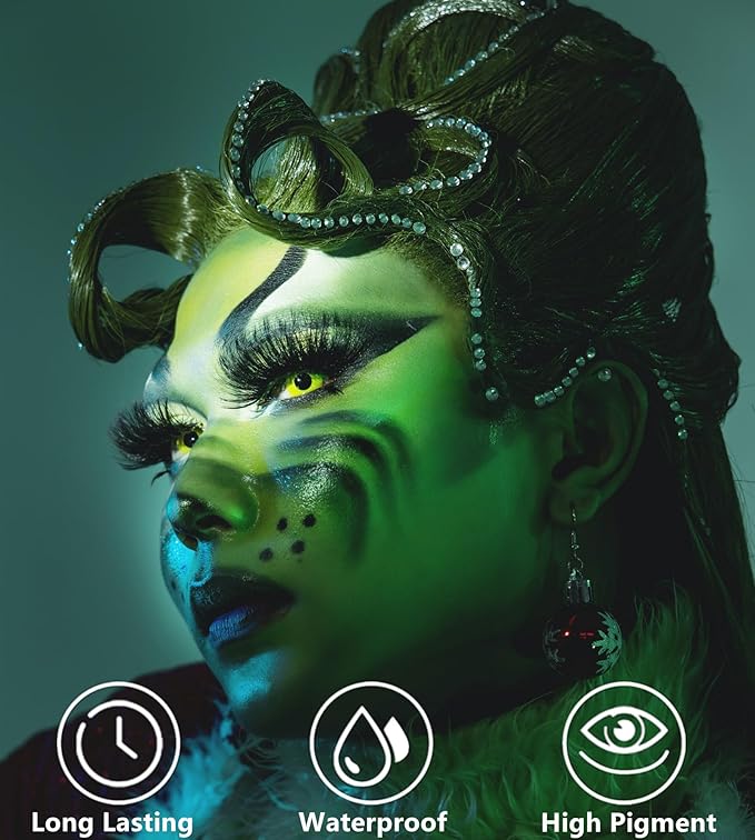 Go Ho Green Face Paint,Waterproof Oil Based Cream Face Body Paint Stick for Halloween Cosplay SFX Hulk Witch Gamora Green Costume Makeup