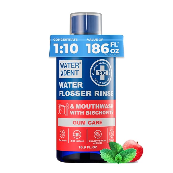 2 Pack Set - Concentrated Water flosser Rinse & Mouthwash Teeth WHITENING & Gum Care, Alcohol Free, Made in USA