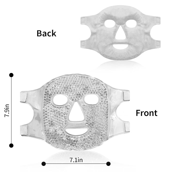 CONBELLA Cold Face Eye Masks Ice Face Mask Hot Cold Compress For Dark Circles, Puffiness, Migraines, Headache, Stress, Redness, Cooling Face Masks For Women Man, Skin Care