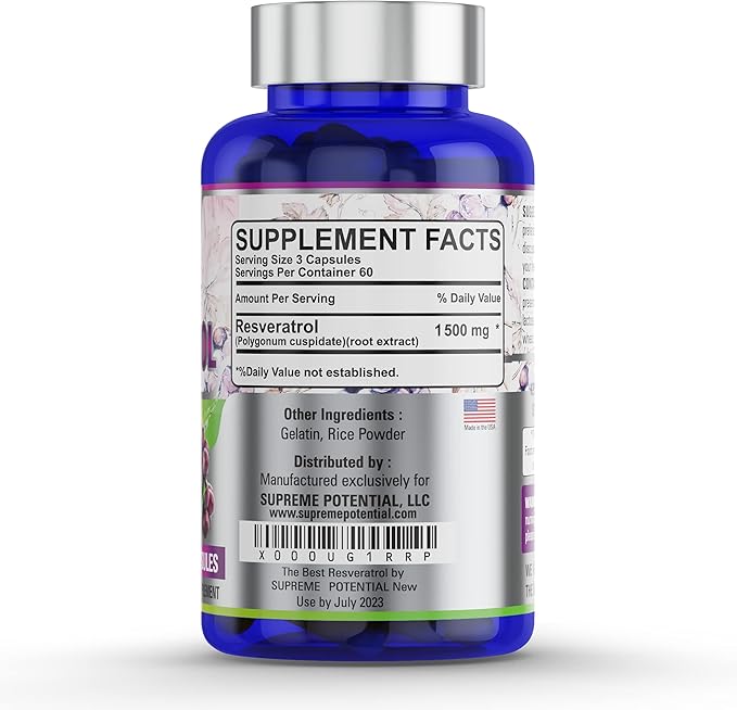 100% Pure Resveratrol Extract for Anti-Aging & Heart