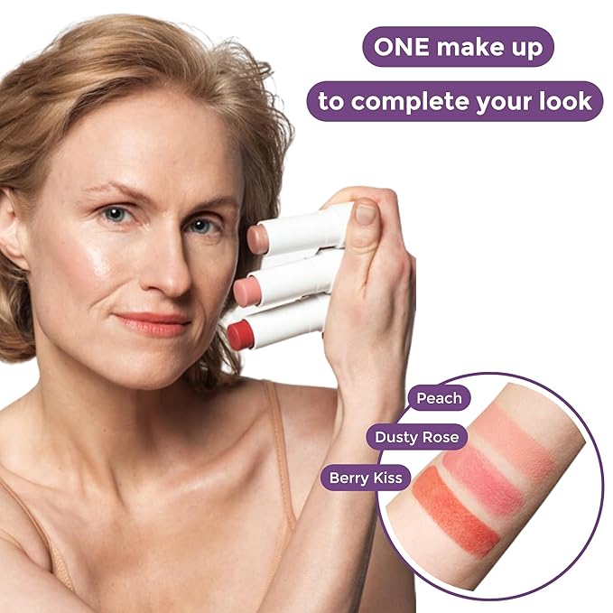 BloomBlush+ Multipurpose Color Stick For Older Women - Rose, Regular)