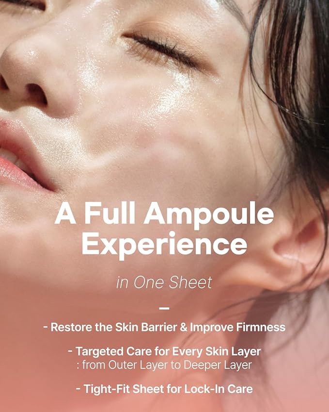 ClearDea Mucin Collagen Peptide Hydrogel Mask (Plant Mucin & 7-Collagen Complex) – Hydrating & Firming Facial Sheet, 5 Pack – Korean Skincare Glow Essentials