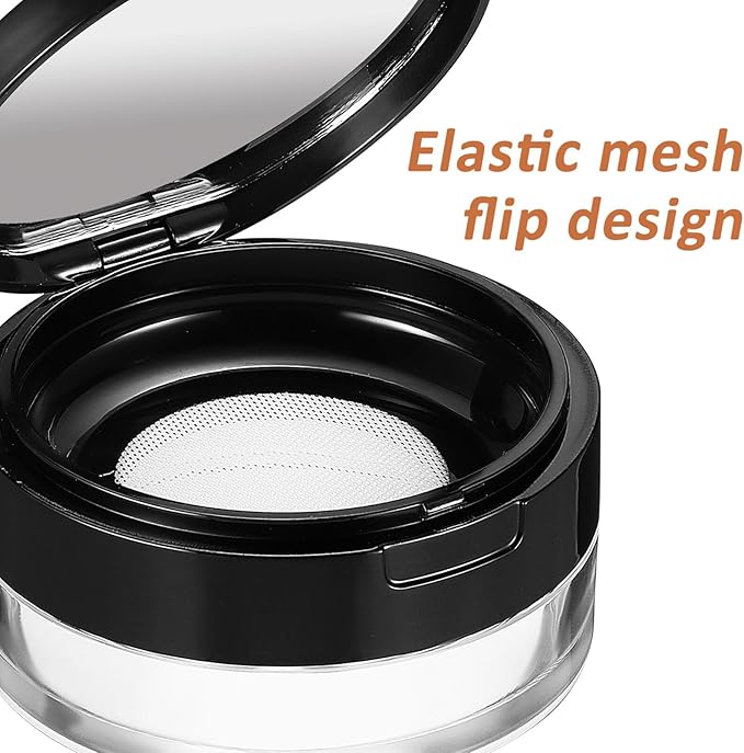 Beaupretty 2 Pieces Loose Powder Container with Puff 0.7 oz