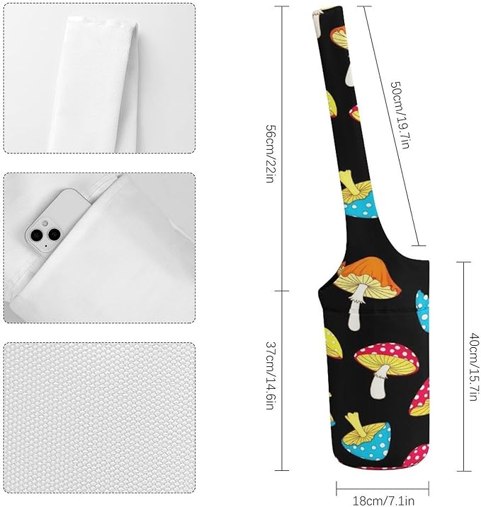 Yoga Mat Bag for Women, Stylish Yoga Mat Tote Sling Carrier Bag, Long Strap Exercise Mats Totes Sport Storage Bag