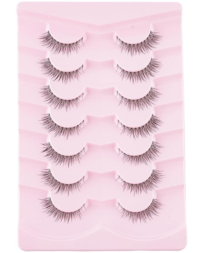 Onlyall Natural False Lashes Wispy Fake Eyelashes 7 Pairs B93