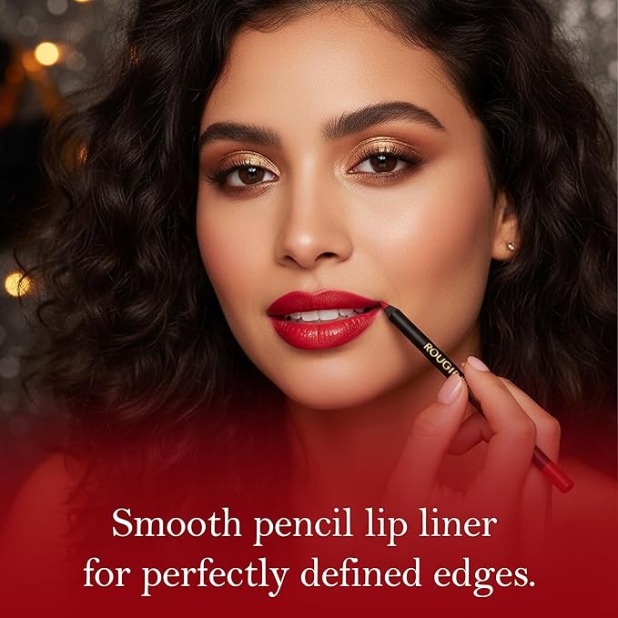 Rougine Liquid Lipstick & Lip Liner Set for Women – Smooth Matte Red Love Shade, Long-Lasting Waterproof Lipstick, Smudge-Resistant Lip Makeup, Soft Glide Liner – Vitamin E & Shea Butter