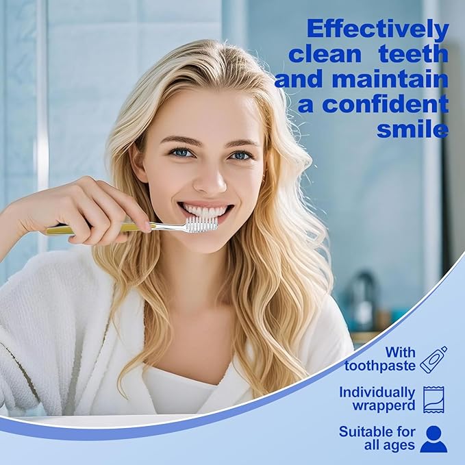 50pcs Disposable Toothbrushes with Toothpaste (5 Colors)
