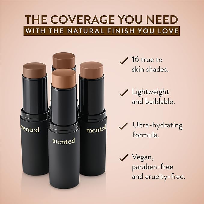 Mented Cosmetics Stick Foundation Make Up, Concealer & Contour Stick for Medium Skin, Cream Foundation for Black Women Makeup, Vegan and Cruelty Free, M10