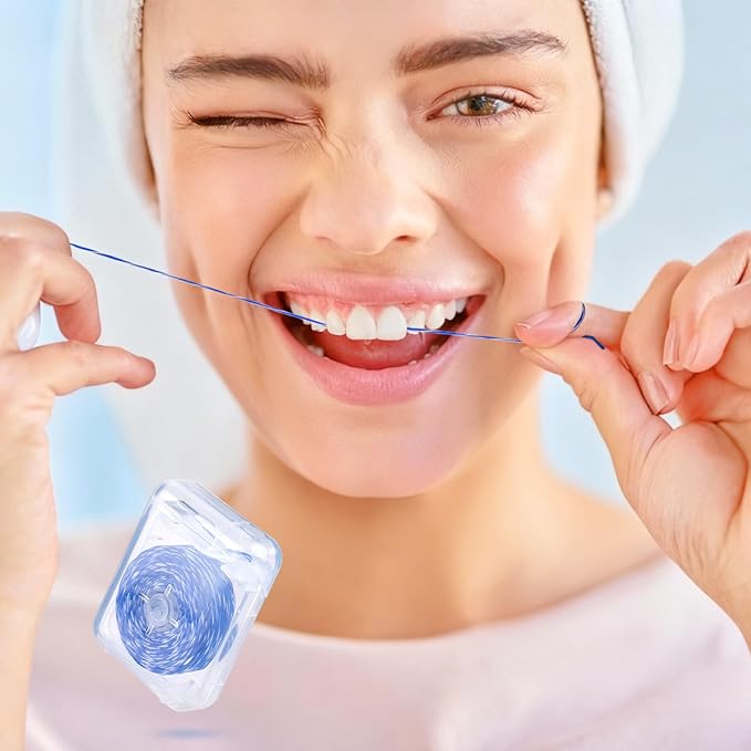 Woven Dental Floss, Expandable Waxed Dental Floss for Gentle,Oral Care Whitening Dental Floss,Plaque Remover for Teeth,String Floss,Mint,10 Spools (32.8 yd Each)