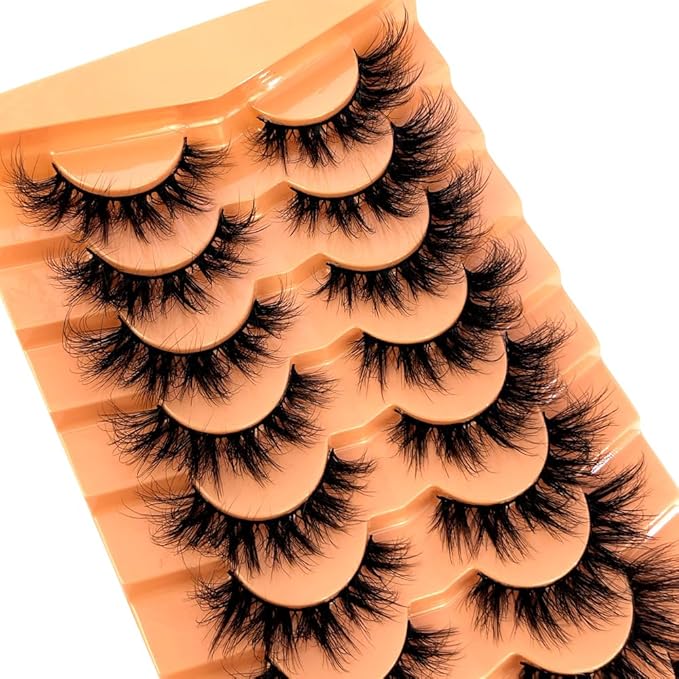 HBZGTLAD Soft Mink Eyelashes 3D Curl Winged End Eye Elongated Fake Lashes Thick Handmade Natural False Eyelash Messy Cross Lash Wholesale (HU-2)