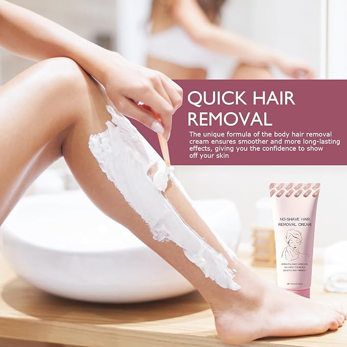 New No Shave Hair Removal Cream,Fast and Gentle, Suitable for Sensitive Skin, Fast and Gentle, Moisturizes and Nurtures Skin, Leaving it Soft and Protected after Hair Removal