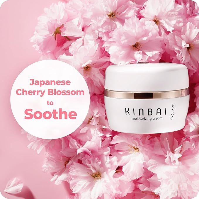 Kinbai Face Cream Moisturizer for Women, Facial Lotion for Dry Skin, Hydrating Face Moisturizer, Moisturizing Collagen Peptide Cream, Japanese Skin Care, Made in Japan, 1.7 Fl.Oz, Fragrance Free.