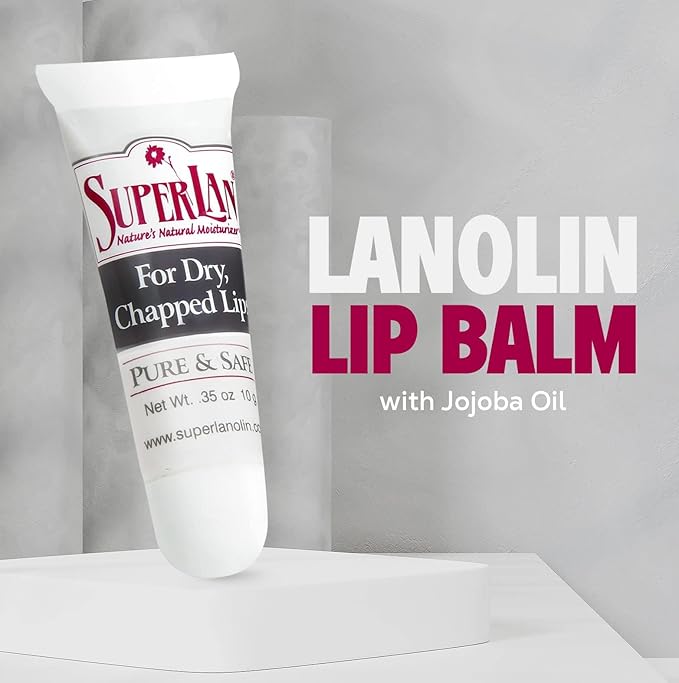 Lanolin Lip Balm 3 pack - Lip Repair for Hot/Dry Weather - Natural Lanolin Nipple Cream - Lip Moisturizer for cracked lips - Hydrating lip care - Ultra pure jojoba oil - Kosher chap stick (1.05 oz)