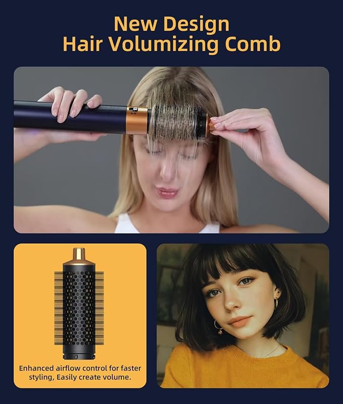 Airwrap Multi Styler,8-in-1 Professional Air Wrap, Air Styler Hair Dryer Brush, with Auto-Wrap Curlers, Hot Air Hair Styler & DryerSet,for Fast Drying, Curling, Straightening & Volumizing