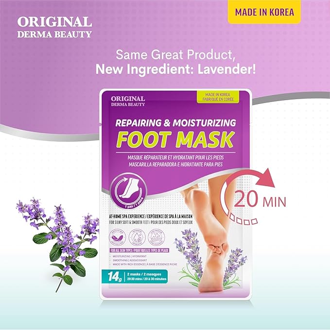Innerest Original Derma Beauty 24 pairs Moisturizing Foot Mask Foot Spa Foot care (Lavender)