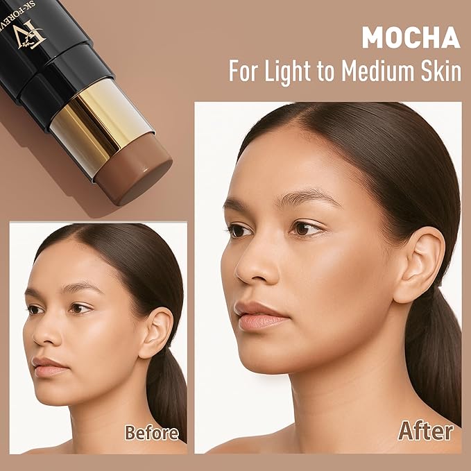 FV Contour & Bronzer Stick, Natural Matte Finish, Creamy & Blendable, Highly Pigmented, Waterproof & Long-Lasting Formula, For Face Shaping, Beginner Friendly, Cruelty-Free, Shade 02 Mocha