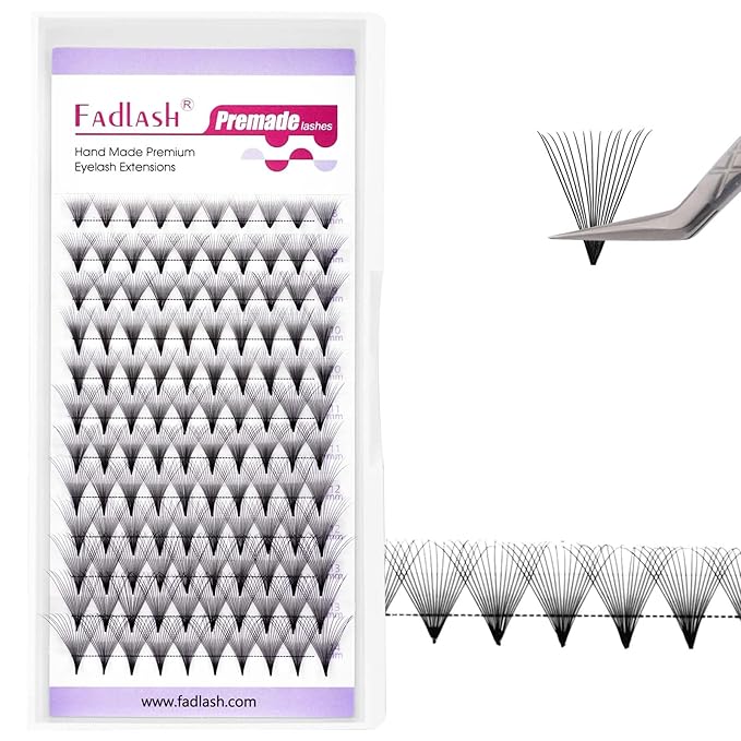 FADLASH Premade Lash Fans C Curl Premade Fans Eyelash Extensions 16D 0.07 Volume Lash Fans Premade Handmade Premade Lash Extensions Fans (16D-0.07C-8-14mm)