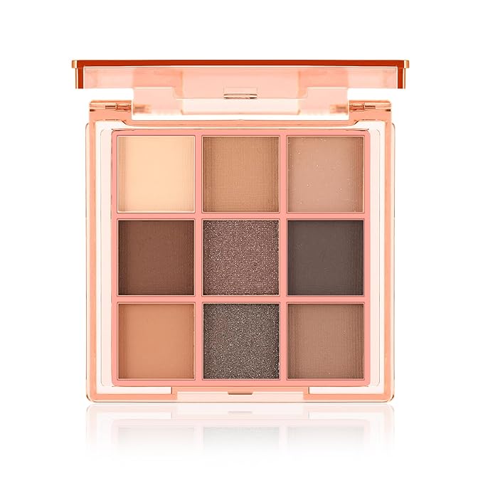 Boobeen 9 Colors Eyeshadow Palette - Matte and Shimmer Makeup, Highly Pigmented Creamy Eye Shadow Powder, Create a Neutral Eye Look, Long Wearing，Easy to Build Dramatic Glamour Looks
