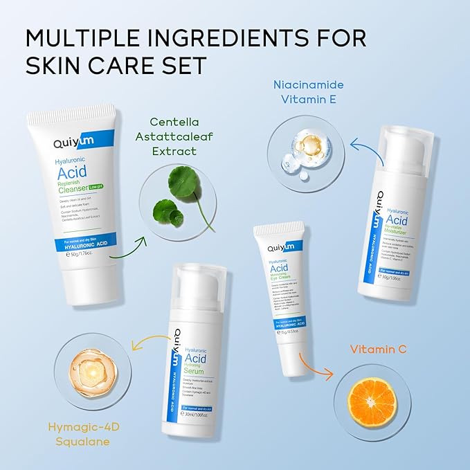 Skin Care Set, Hyaluronic Acid Travel Hydrating