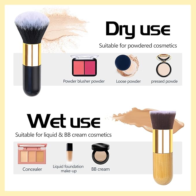 Makeup Brushes Blush Brush Foundation Brush With Bamboo Flawless Powder Cosmetic Professional Makeup Application