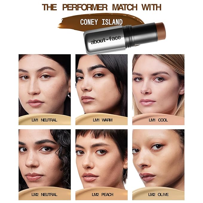 about-face Beach Freak Bronzer Stick Coney Island– Ultra-Creamy, Vegan Bronzer & Contour Stick with Skincare Benefits – Dewy Finish – Hydrating Formula with Daikon Seed Extract – Light/Medium