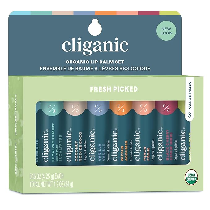 Cliganic Organic Lip Balm Set (Fresh
