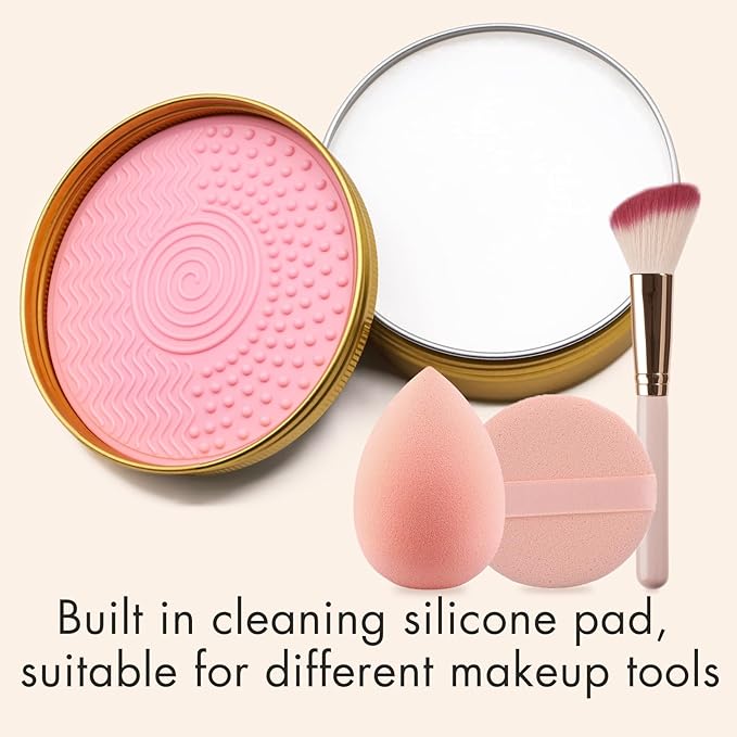 Embagol Makeup Brush Cleaner Solid Brush & Sponge Soap With Silicone Cleaning Pad, Vegan, Deep Cleaning, No Residue(100g/3.53oz)