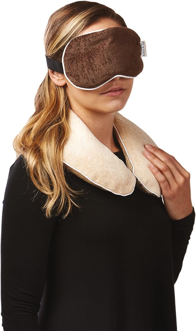 Bucky Hot & Cold Therapy Spa Collection Chenille Eye Mask, 8.5x4, Sand