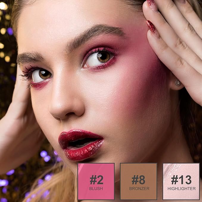 3Pcs Liquid Contour Makeup Trio with Bronzer Shade,