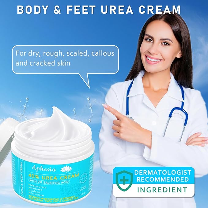 Urea 40% Foot Cream Maximum Strength - with Vitamin E & 2% Salicylic Acid - Deep Moisturizing for Winter Cracked Heels - Softens & Long Moisture for Rough Dead Skin on Hands, Feet, Elbows - Rich