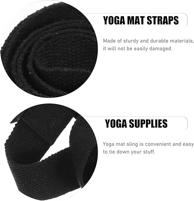 2pcs Adjustable Yoga Mat Strap Carrier Black Sturdy Yoga Mat Holder Sling for Carrying and Storing Suitable for Travel and Gym Use