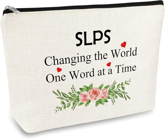 Speech Language Pathologist Gifts Makeup Bag Speech Therapist Appreciation Gifts Thank You Gift for SLP Cosmetic Bag Christmas Thanksgiving Gift for Women