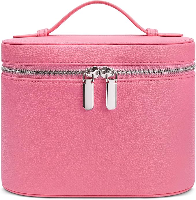 honitty Makeup Bag, Travel Make up Case with Compartments and Handle, Portable Cosmetic Organizer Bags,Toiletry Bag for Women