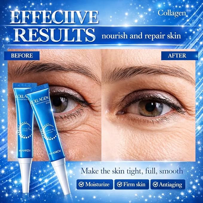 SHAIVII Collagen Eye Cream with Nicotinamide for Dark Circles & Puffiness, Under-Eye Firming Moisturizer with Hyaluronic Acid & Glycerin, Anti-Wrinkle Care for Men & Women