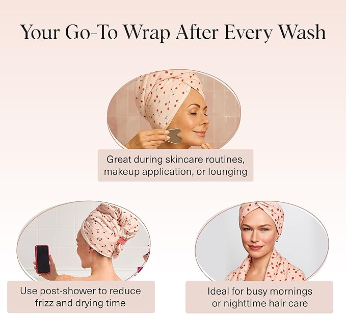 Kitsch XL Microfiber Hair Towel Wrap for Women - Microfiber Towel, Super Absorbent, Quick Dry, Anti-Frizz - for Long & Short Hairs, Turbans for Women