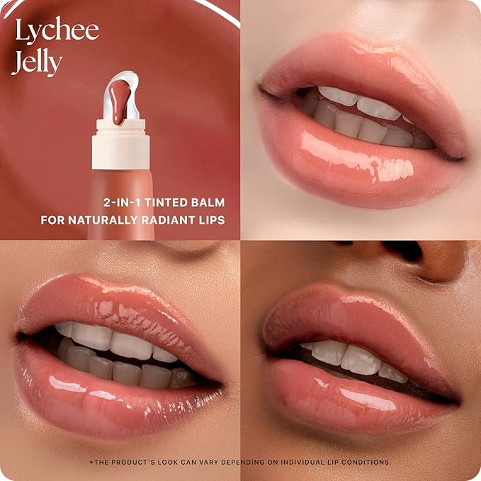 Nature Republic Honey Melting Lip Butter Balm – Moisturizing Tinted Balm with Peptides, for Sheer & Glossy, Smooth & Soft Lips (LYCHEE JELLY)