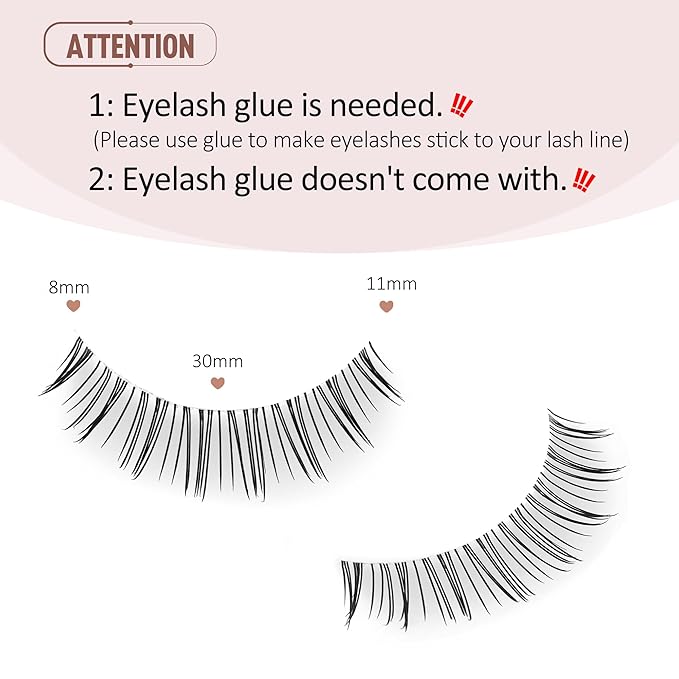 Asian Natural Lashes Wispy Korean Eyelashes Short Fake Eyelashes M-57