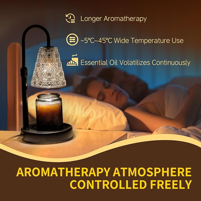 Candle Warmer Lamp with Timer Dimmable,Valentines Day Gifts for Her Women Mom, House Warming Gifts New Home Decor, Wax Melt Warmer with 2 Bulbs